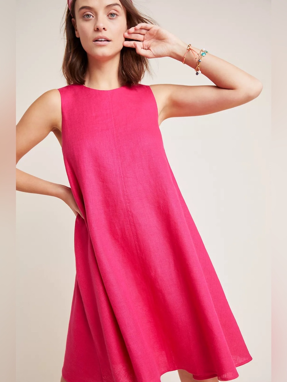 Anthropologie Maeve pink swing dress Size Small